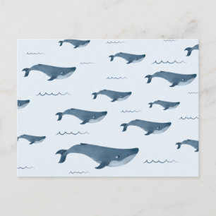 Blue Whales Swimming In The Ocean Postcard