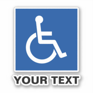 Blue wheelchair disabled disability sign vinyl