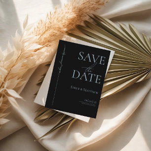 Blue Where Forever Begins Black Save The Date Announcement Postcard