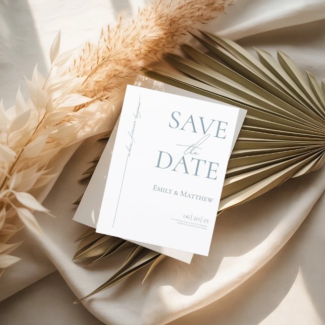 Blue Where Forever Begins Save The Date Announcement Postcard (Creator Uploaded)