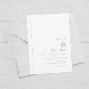 Blue Where Forever Begins Wedding Invitation