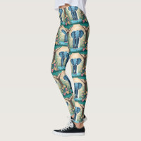 Blue Whimsical Baby Elephant,