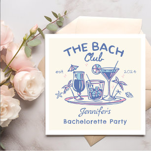 Blue Whimsical Beach Cocktail Bachelorette Party Napkin