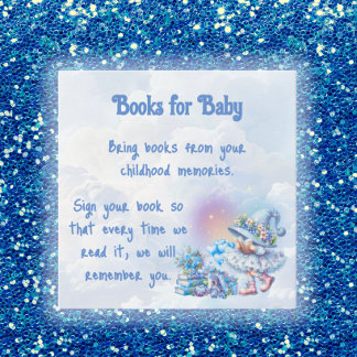 Blue Whimsical Blueberry Gnome Books for Baby Card