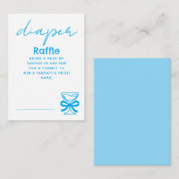 Blue Whimsical Champagne Diaper Raffle Tickets
