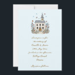 Blue Whimsical Chapel Doodle Wedding Invitation<br><div class="desc">A delightful wedding invitation with a whimsical doodle of a quaint chapel surrounded by wildflowers,  set against a baby blue background. 

All wording is set in handwritten style font. Perfect for a church or chapel ceremony,  our a countryside wedding.</div>