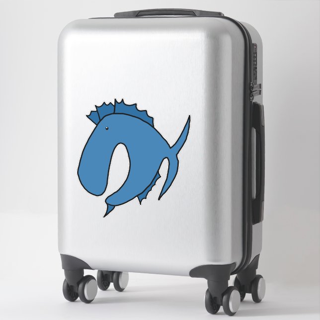 Blue whimsical fish (Suitcase)