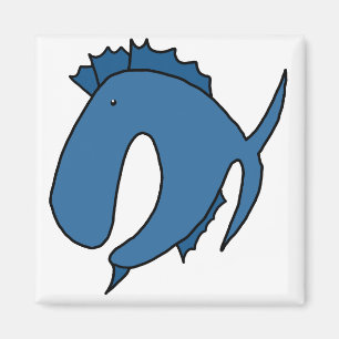 Blue whimsical fish magnet