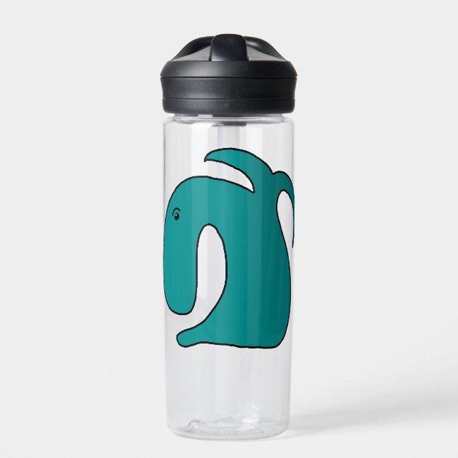 Blue whimsical fish water bottle (Front)