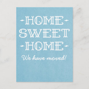 Blue Whimsical Home Sweet Home Postcard