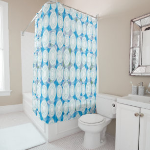 Blue Whirlpool Bubble Shower Curtain