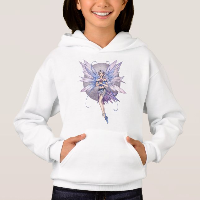 Blue Whispers Cute Fairy and Moon Art (Front)
