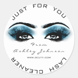 Blue Whit Beauty Glitter Coral Lash Makeup Cleaner Classic Round Sticker
