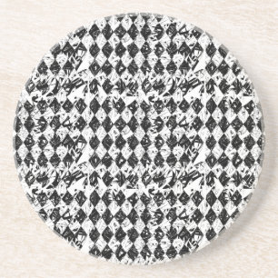 Blue & White Abstract Diamonds Coaster