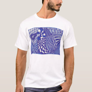 blue white abstract drawing shirts