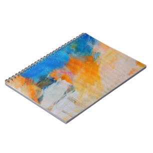Blue white abstract link tree background Spiral Notebook
