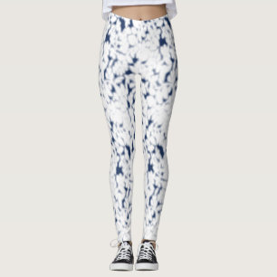 Blue White Abstract Pattern Women's Leggings