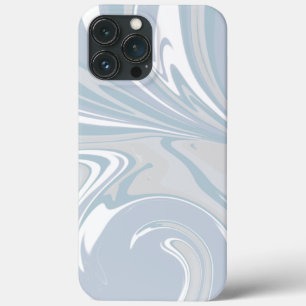 Blue White Abstract Waves Inspirivi Modern iPhone 13 Pro Max Case