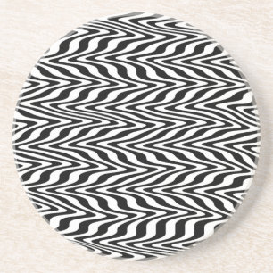 Blue & White Abstract Zig-Zag Coaster