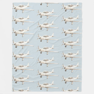 Blue White Aeroplanes Fleece Blanket