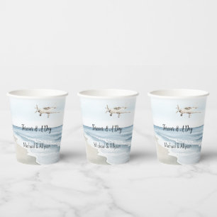 Blue White Aeroplanes Paper Cups