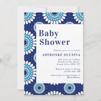 Blue & White African Wax Print Baby Shower