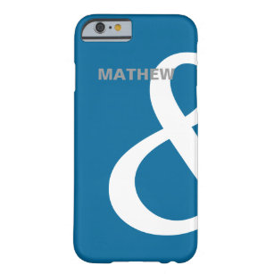 Blue White Ampersand Lovers Names Matching Left Barely There iPhone 6 Case