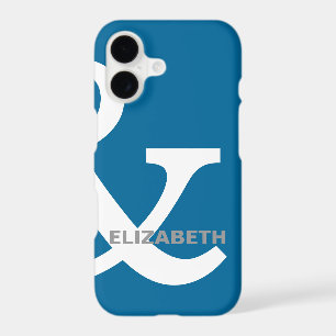 Blue White Ampersand Lovers Names Matching Right