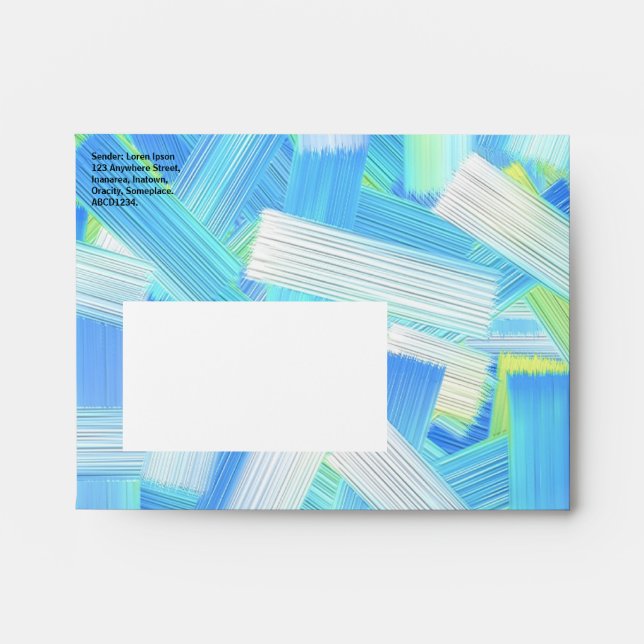 Blue White and Yellow Abstract Envelopes (Front)