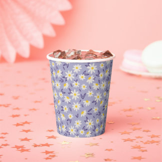 blue, white and yellow roses paper cups