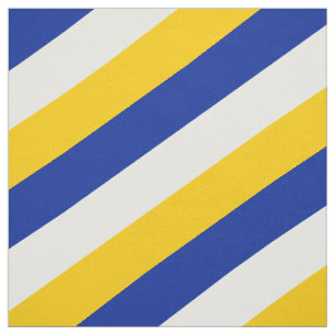 Blue, white and yellow  striped pattern fabric
