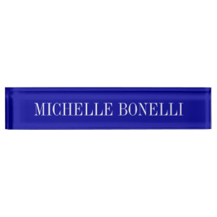 Blue White Attractive Charming Business Nameplate