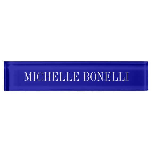 Blue White Attractive Charming Business Nameplate (Front)