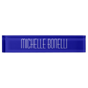 Blue White Attractive Charming Business Nameplate