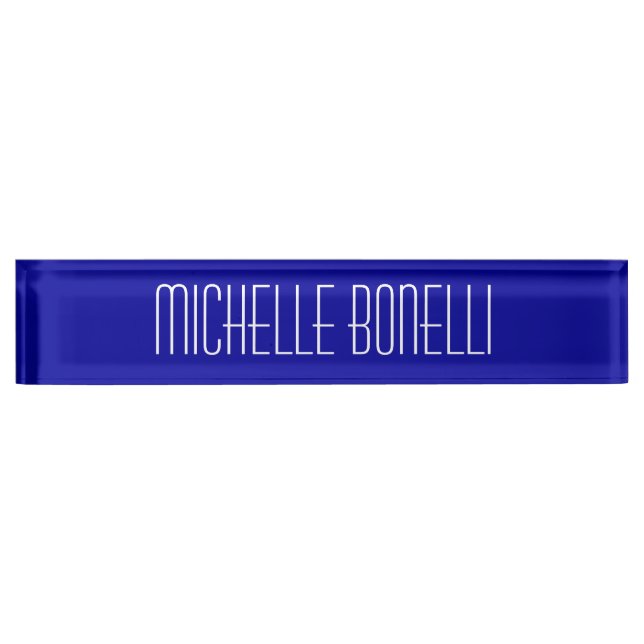 Blue White Attractive Charming Business Nameplate (Front)