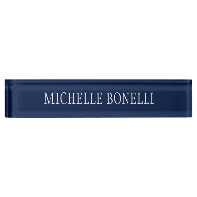 Blue White Attractive Charming Business Nameplate (Front)
