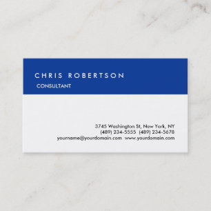 Blue White Attractive Charming Cool Business Card