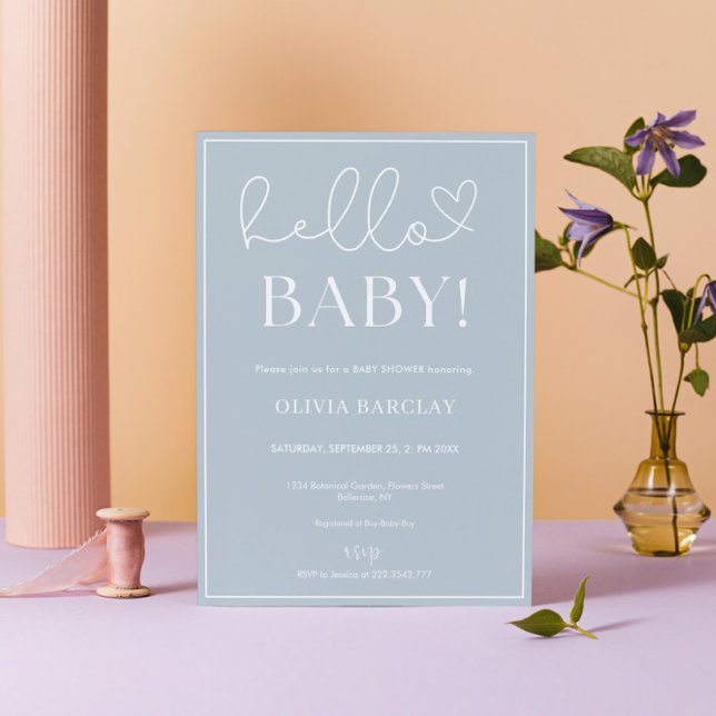 Blue White Baby Boy Shower Invitation (Creator Uploaded)