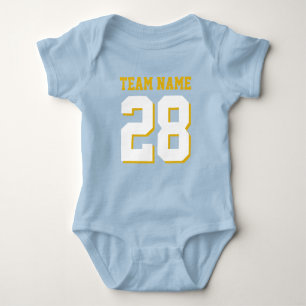 Blue White Baby Football Jersey Sports Romper Baby Bodysuit