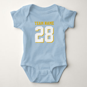 Blue White Baby Football Jersey Sports Romper Bodysuit