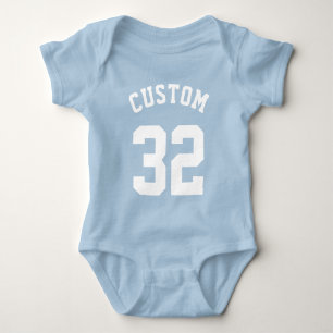 Blue & White Baby   Sports Jersey Design Bodysuit