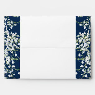 Blue & White Babys Breath Floral Envelopes