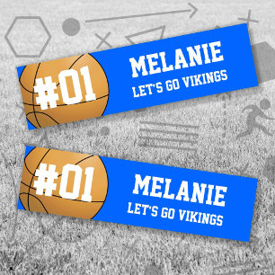Blue White Basketball Team Bumper Sticker