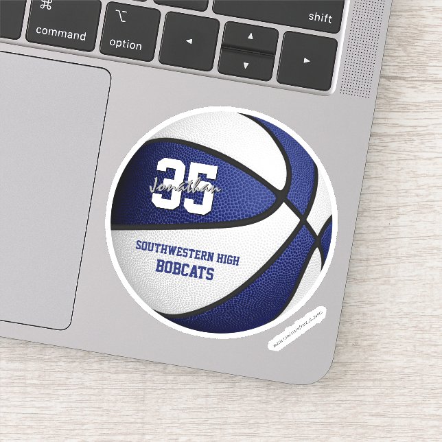 blue white basketball team colours personalised (Detail)