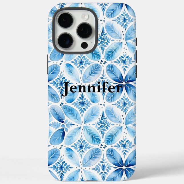 Blue White Batik Floral Case-Mate iPhone Case (Back)