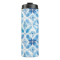 Blue White Batik Floral 
