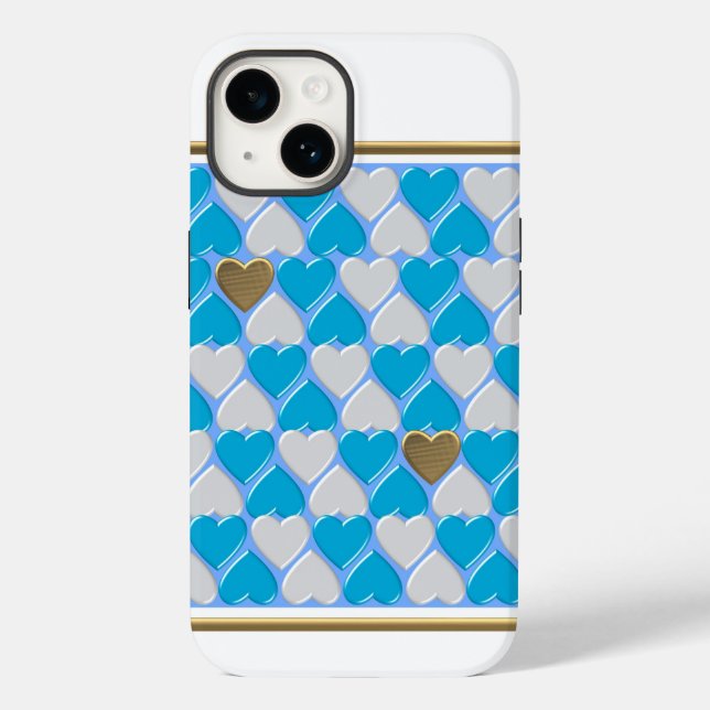 Blue, white Bavarian pattern.  Case-Mate iPhone Case (Back)