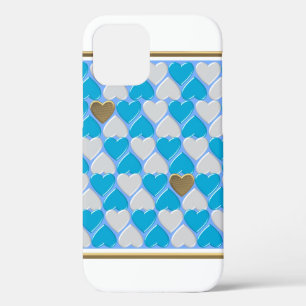 Blue, white Bavarian pattern. iPhone 12 Case