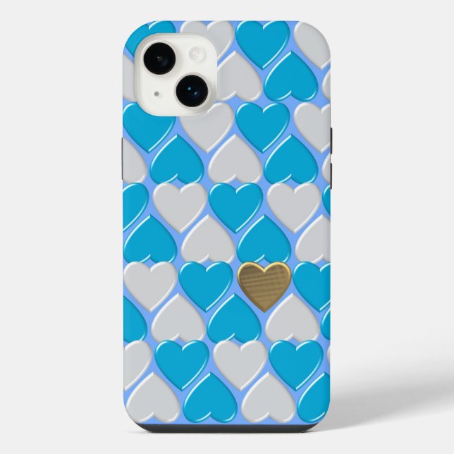 Blue, white Bavarian pattern. iPhone Case (Back)