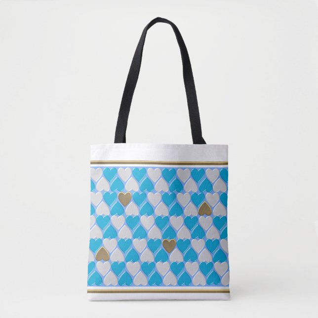 Blue, white Bavarian pattern. Tote Bag (Front)